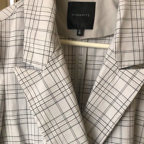 🐰Dynamite Long Plaided Jacket Double Breasted with Six Buttons🐰 Like New 🐇 - Picture 3 of 10